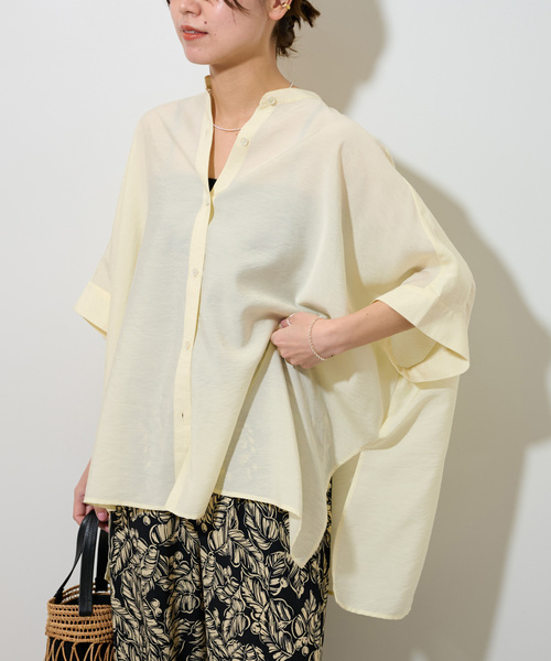 JOURNAL STANDARD relume(ジャーナルスタンダード レリューム)の「《追加》シアーポンチョシャツ(シャツ/ブラウス・レディース・ブラック/アイボリー/カーキ・FREE)」の18枚目の写真