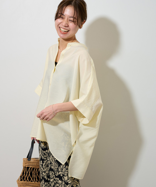 JOURNAL STANDARD relume(ジャーナルスタンダード レリューム)の「《追加》シアーポンチョシャツ(シャツ/ブラウス・レディース・ブラック/アイボリー/カーキ・FREE)」の19枚目の写真