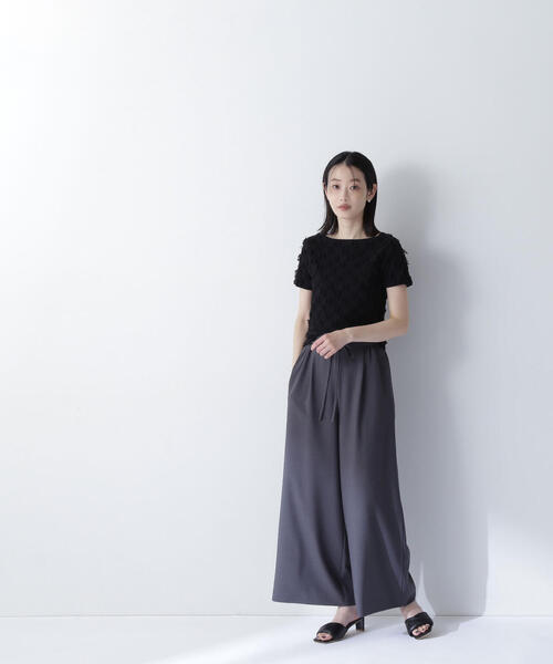 新品未使用品✨tセンソユニコ t.b リネンイージーワイドテーパードパンツ 黒 TOKYO BASIC ワイドパンツ パンツレディース レディース 静岡