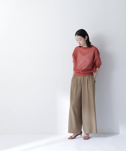 NATURAL BEAUTY BASIC(ナチュラルビューティーベーシック)の「◇リネンライクリボンイージーワイドパンツ(その他パンツ・レディース・チャコールグレー/ベージュ/キャメル・SMALL/MEDIUM/P/S)」の12枚目の写真