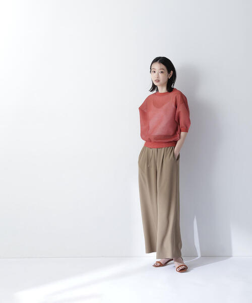 NATURAL BEAUTY BASIC(ナチュラルビューティーベーシック)の「◇リネンライクリボンイージーワイドパンツ(その他パンツ・レディース・チャコールグレー/ベージュ/キャメル・SMALL/MEDIUM/P/S)」の15枚目の写真