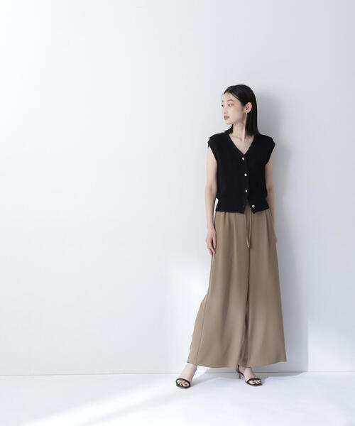NATURAL BEAUTY BASIC(ナチュラルビューティーベーシック)の「◇リネンライクリボンイージーワイドパンツ(その他パンツ・レディース・チャコールグレー/ベージュ/キャメル・SMALL/MEDIUM/P/S)」の18枚目の写真