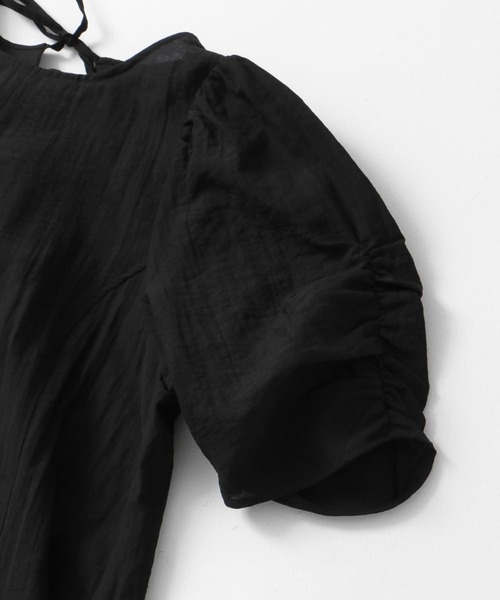 KBF(ケイビーエフ)の「ギャザースリーブフレアワンピース(ワンピース・レディース・チャコールグレー/イエロー系その他/ブラック・ONE)」の18枚目の写真