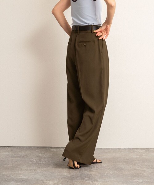 2024春夏ALWAL/オルウェル【定価3.5万】　タックペグパンツ　ネイビー ALWEL (オルウェル) TUCKED PEG PANTS / タックペグパンツ