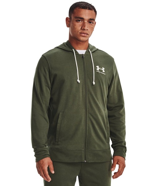 UNDER ARMOUR（アンダーアーマー）の「UAライバルテリー フルジップ フーディー（ライフスタイル/メンズ）（スウェット・メンズ・カーキ・2XL/M/XL）」の3枚目の写真