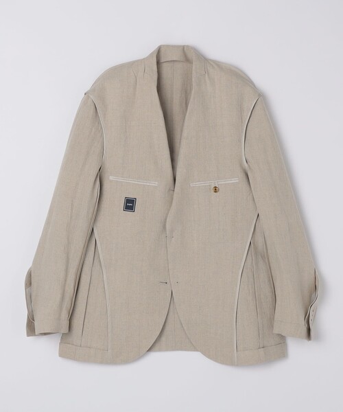 SHIPS（シップス）の「SHIPS: リネン ソリッド シャツ ジャケット（テーラードジャケット・メンズ・ベージュ/ネイビー/オリーブ・MEDIUM/LARGE）」の18枚目の写真