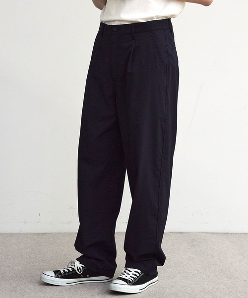 RATTLE TRAP（ラトルトラップ）の「ドビーストライプタックワイドテーパードパンツ（スラックス・メンズ・ブラック/ネイビー・M/L）」の12枚目の写真