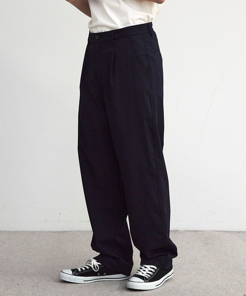 RATTLE TRAP（ラトルトラップ）の「ドビーストライプタックワイドテーパードパンツ（スラックス・メンズ・ブラック/ネイビー・M/L）」の13枚目の写真