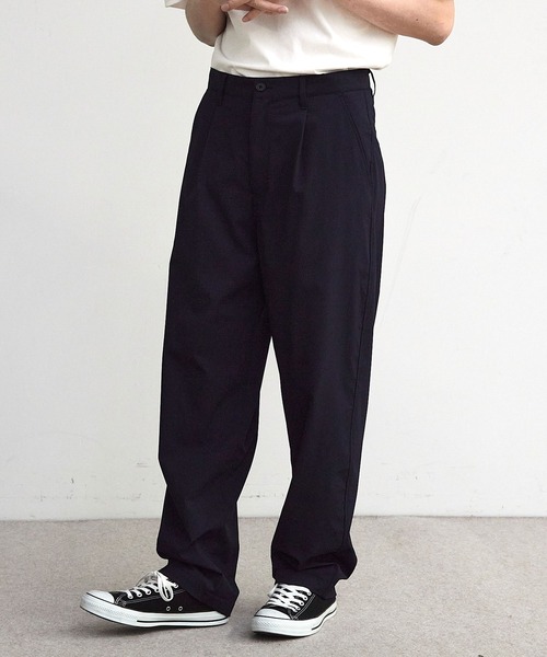 RATTLE TRAP（ラトルトラップ）の「ドビーストライプタックワイドテーパードパンツ（スラックス・メンズ・ブラック/ネイビー・M/L）」の14枚目の写真