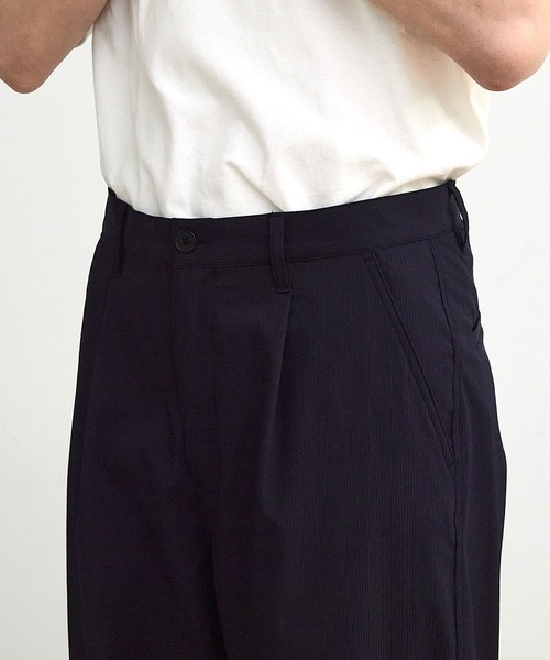 RATTLE TRAP（ラトルトラップ）の「ドビーストライプタックワイドテーパードパンツ（スラックス・メンズ・ブラック/ネイビー・M/L）」の19枚目の写真
