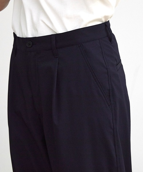 RATTLE TRAP（ラトルトラップ）の「ドビーストライプタックワイドテーパードパンツ（スラックス・メンズ・ブラック/ネイビー・M/L）」の20枚目の写真