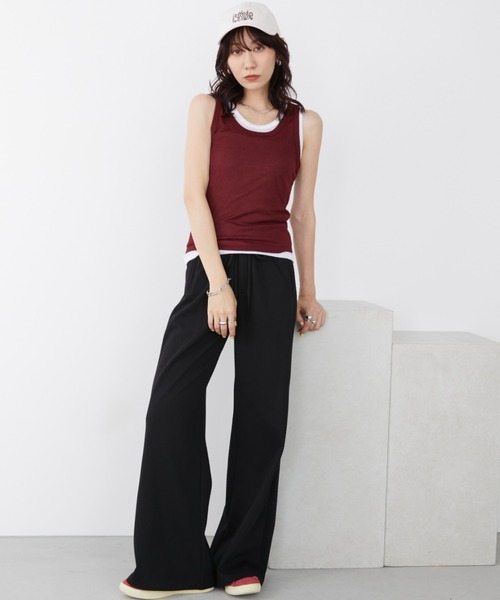 Auntie Rosa Holiday（アンティローザホリデー）の「シアーレイヤードタンク（タンクトップ・レディース・ブラック/ブラウン/カーキ/ボルドー・FREE）」の17枚目の写真