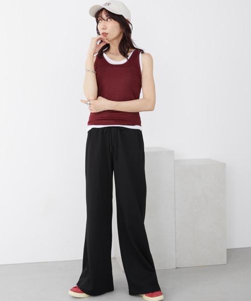 Auntie Rosa Holiday（アンティローザホリデー）の「シアーレイヤードタンク（タンクトップ・レディース・ブラック/ブラウン/カーキ/ボルドー・FREE）」の15枚目の写真