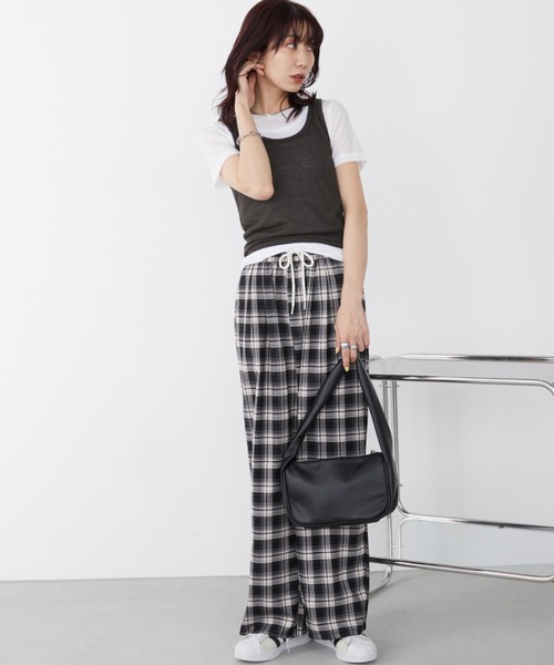 Auntie Rosa Holiday（アンティローザホリデー）の「シアーレイヤードタンク（タンクトップ・レディース・ブラック/ブラウン/カーキ/ボルドー・FREE）」の8枚目の写真