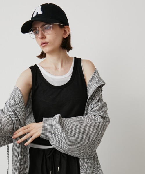 Auntie Rosa Holiday（アンティローザホリデー）の「シアーレイヤードタンク（タンクトップ・レディース・ブラック/ブラウン/カーキ/ボルドー・FREE）」の21枚目の写真