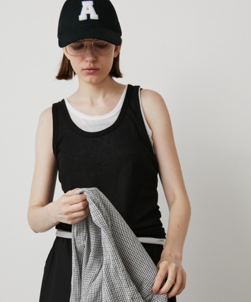 Auntie Rosa Holiday（アンティローザホリデー）の「シアーレイヤードタンク（タンクトップ・レディース・ブラック/ブラウン/カーキ/ボルドー・FREE）」の22枚目の写真