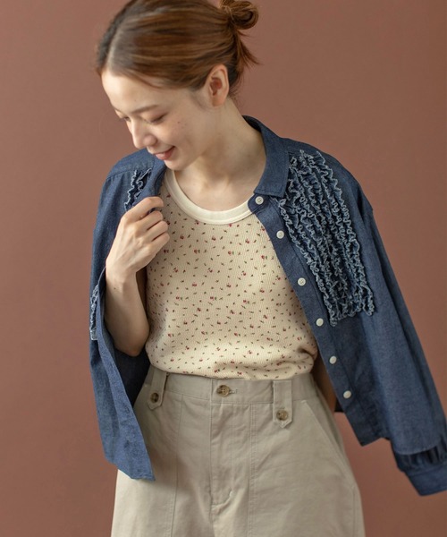 PAR ICI（パーリッシィ）の「USEDサーマル小花プリント タンクトップ（タンクトップ・レディース・レッド/ブルー・FREE）」の7枚目の写真