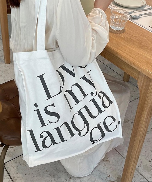 TONE SELECT GOODS(トーンセレクトグッズ)の「Liaa/ロゴ トートバッグ A18622(トートバッグ・レディース・ホワイト/ベージュ・FREE)」の4枚目の写真