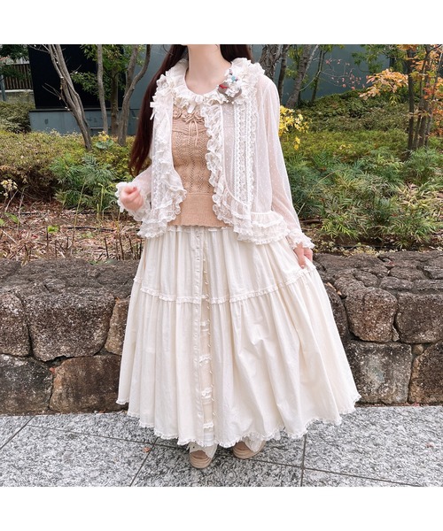 PINK HOUSE（ピンクハウス）の「ポルカドットチュールオーバーブラウス