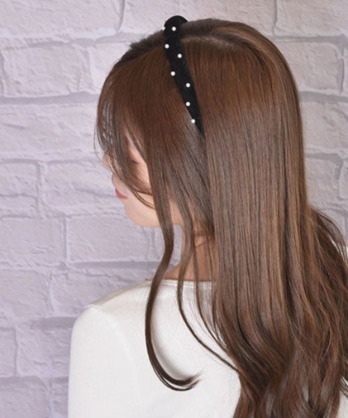 TONE SELECT GOODS（トーンセレクトグッズ）の「【float】ベロア×パール カチューシャ（カチューシャ・レディース・ワインレッド/ブラック・FREE）」の4枚目の写真