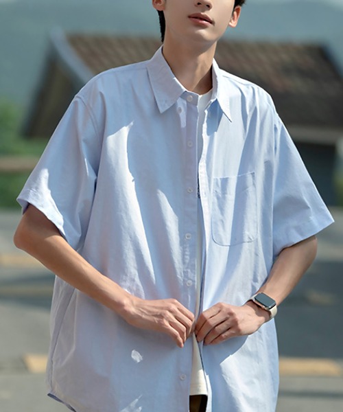 SBG(エスビー)の「SBG ベーシック ハーフスリーブシャツ(シャツ/ブラウス・メンズ・ホワイト・MEDIUM/LARGE/X-LARGE)」の7枚目の写真