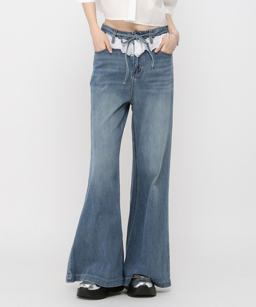 3.3 Field Trip （3.3フィールドトリップ）の「3.3 Field Trip／ウエストレースデニムパンツ（デニムパンツ・レディース・ライトブルー/ブルー・FREE）」の2枚目の写真