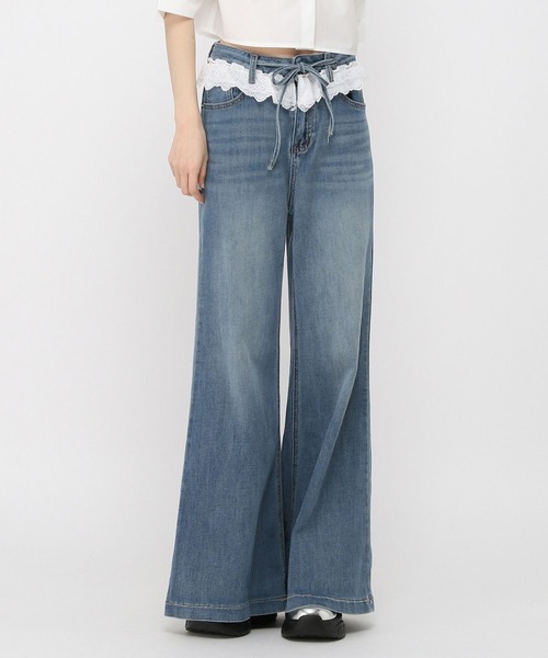 3.3 Field Trip （3.3フィールドトリップ）の「3.3 Field Trip／ウエストレースデニムパンツ（デニムパンツ・レディース・ライトブルー/ブルー・FREE）」の13枚目の写真