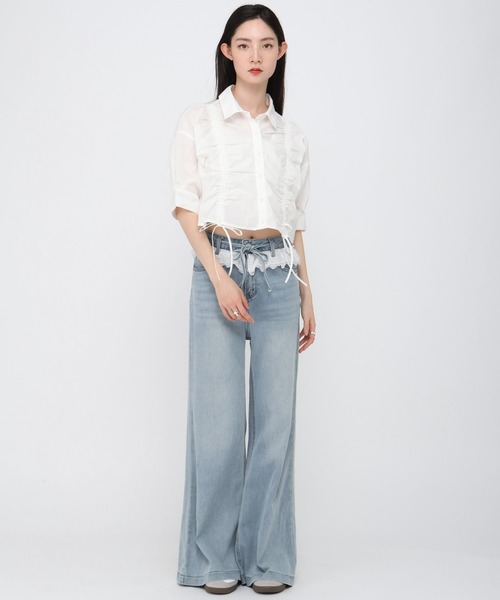 3.3 Field Trip （3.3フィールドトリップ）の「3.3 Field Trip／ウエストレースデニムパンツ（デニムパンツ・レディース・ライトブルー/ブルー・FREE）」の17枚目の写真
