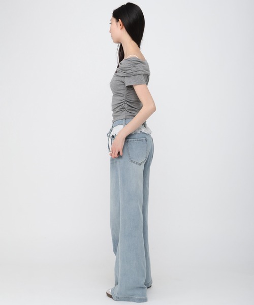 3.3 Field Trip （3.3フィールドトリップ）の「3.3 Field Trip／ウエストレースデニムパンツ（デニムパンツ・レディース・ライトブルー/ブルー・FREE）」の21枚目の写真