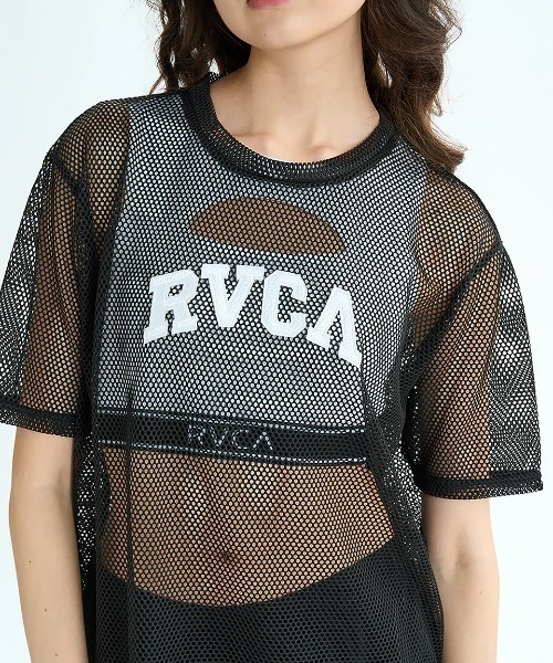 RVCA ルーカ 半袖 Tシャツ レディース メッシュTシャツ ロゴ オーバーサイズ ARCH RVCA MESH TEE BF04C-857_BRJ RVCA レディース ARCH RVCA MESH TEE Tシャツ 【2025年夏モデル