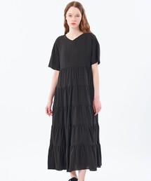新品未使用　マッキントッシュフィロソフィー　ワンピース　黒　38 送料込⭐︎ WEB&一部店舗限定】スキッパージャージーワンピ(ワンピース