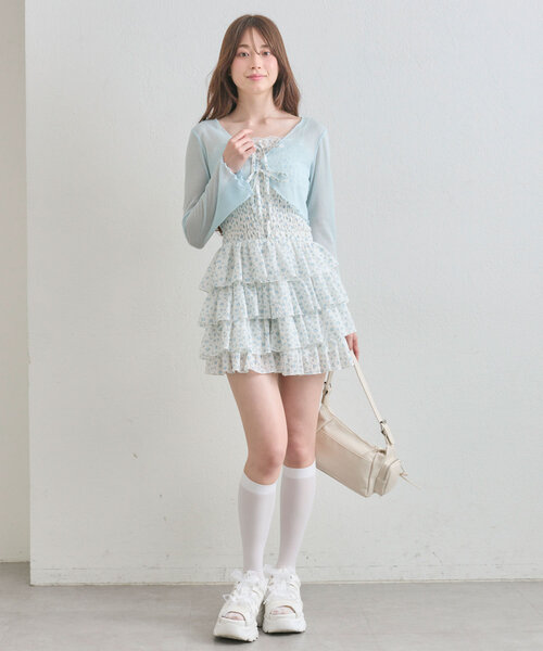 OLIVE des OLIVEシャーリングキャミワンピとボレロセット SETアイテム】シャーリングキャミワンピとボレロのセット（ワンピース