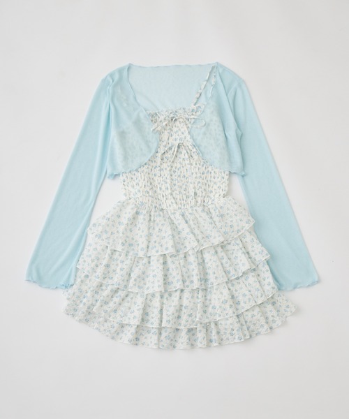 SETアイテム】シャーリングキャミワンピとボレロのセット（ワンピース