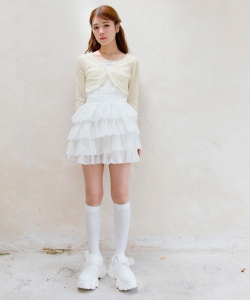 OLIVE des OLIVE(オリーブデオリーブ)の「【SETアイテム】シャーリングキャミワンピとボレロのセット(ワンピース・レディース・サックスブルー/オフホワイト/ブラウン・FREE)」の10枚目の写真