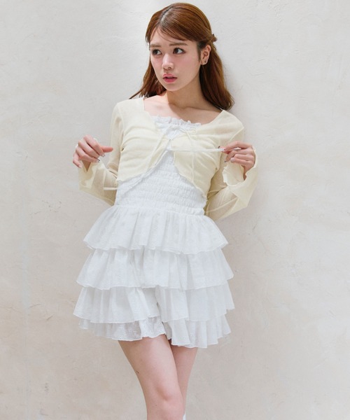 OLIVE des OLIVE(オリーブデオリーブ)の「【SETアイテム】シャーリングキャミワンピとボレロのセット(ワンピース・レディース・サックスブルー/オフホワイト/ブラウン・FREE)」の11枚目の写真