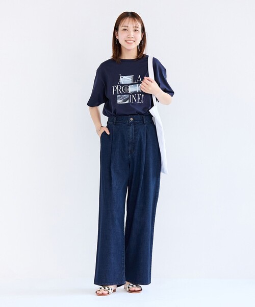最終お値下げ❣️UNFILO DENIM LIGHT タックワイドパンツ UVカット/遮熱】UNFILO DENIM LIGHT タックワイドパンツ(デニム
