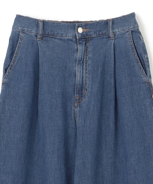 最終お値下げ❣️UNFILO DENIM LIGHT タックワイドパンツ UVカット/遮熱】UNFILO DENIM LIGHT タックワイドパンツ（デニム