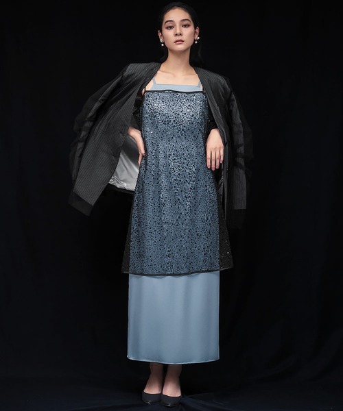 girl(ガール)の「スパンコール キャミソール ドレス キャミワンピ ラップスカート 2WAY 結婚式 ワンピース パーティードレス オケージョンドレス お呼ばれ 二次会 成人式 同窓会 謝恩会(ドレス・レディース・ブラック/グレー/オフホワイト/ゴールド・L/M)」の15枚目の写真
