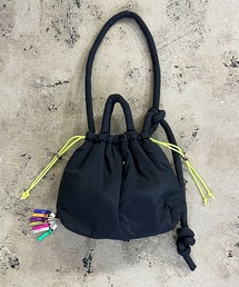 EM:cheek チーク puff kinchaku 2WAY tote パフ巾着2WAYショルダーバッグ