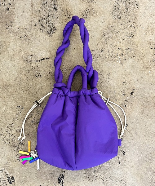 COMMON WARE（コモンウェアー）の「EM:cheek チーク puff kinchaku 2WAY tote パフ巾着2WAYショルダーバッグ（ショルダーバッグ・レディース・ブラック/パープル/グレー/イエロー・FREE）」の20枚目の写真