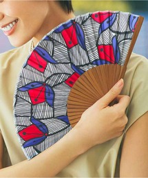 IEDIT（イディット）の「IEDIT アフリカンプリント柄で気分があがる 大人の華やか扇子（扇子/うちわ）」