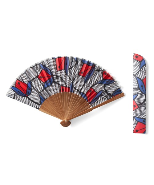 IEDIT(イディット)の「IEDIT アフリカンプリント柄で気分があがる 大人の華やか扇子(扇子/うちわ・レディース・オレンジ系その他/ブルー系その他/グリーン系その他・ONE SIZE)」の5枚目の写真