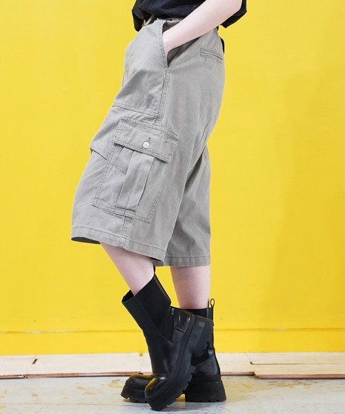 セール】ワイドバギーカーゴショートパンツ（カーゴパンツ）｜En