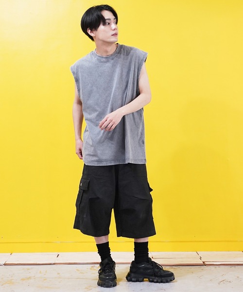 En serio TOKYO(エンソリオトーキョー)の「ワイドバギーカーゴショートパンツ(カーゴパンツ・メンズ・ブラック/グリーン/ベージュ・MEDIUM/LARGE/X-LARGE)」の5枚目の写真