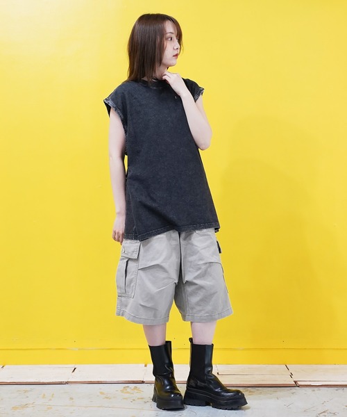 セール】ワイドバギーカーゴショートパンツ（カーゴパンツ）｜En