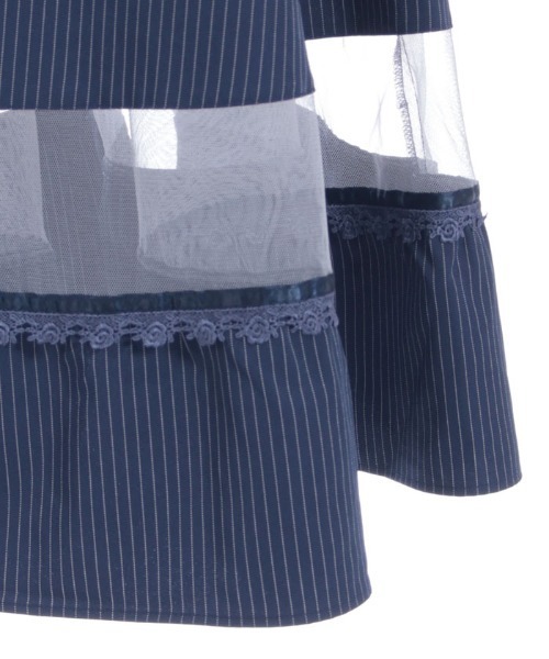 axes femme（アクシーズファム）の「オフショル風ストライプワンピース（ワンピース・レディース・ネイビー/ミント/ホワイト/パープル・FREE）」の22枚目の写真