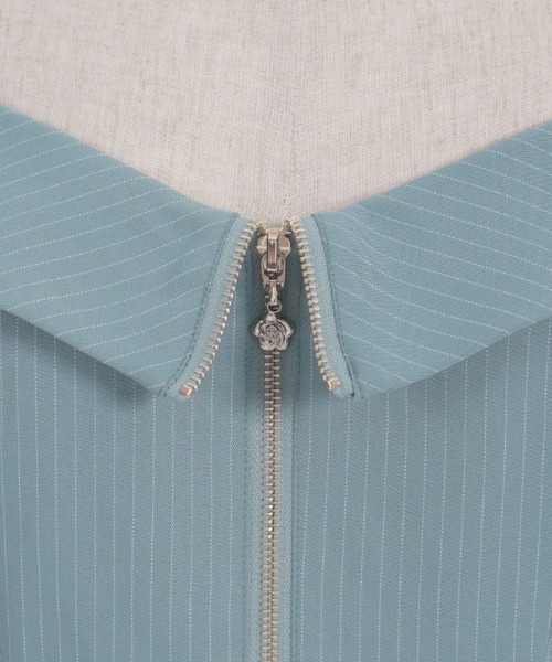 axes femme（アクシーズファム）の「オフショル風ストライプワンピース（ワンピース・レディース・ネイビー/ミント/ホワイト/パープル・FREE）」の19枚目の写真