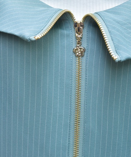 axes femme（アクシーズファム）の「オフショル風ストライプワンピース（ワンピース・レディース・ネイビー/ミント/ホワイト/パープル・FREE）」の10枚目の写真