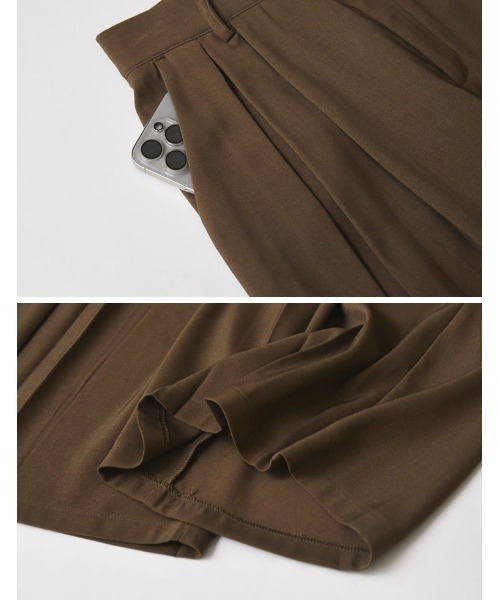 Re:EDIT（リエディ）の「[2025AW COLLECTION][低身長/高身長/大きいサイズ有]タックプリーツワイドパンツ（その他パンツ・レディース・ブラウン/チャコールグレー/グレー/ブラック/アイボリー/グレイッシュベージュ・SHORT/SMALL/MEDIUM/TALL/LARGE/X-LARGE）」の11枚目の写真