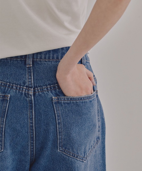 tento(テント)の「ストレートワイドデニムパンツ(デニムパンツ・レディース・グレー/ブルー・36/38)」の5枚目の写真